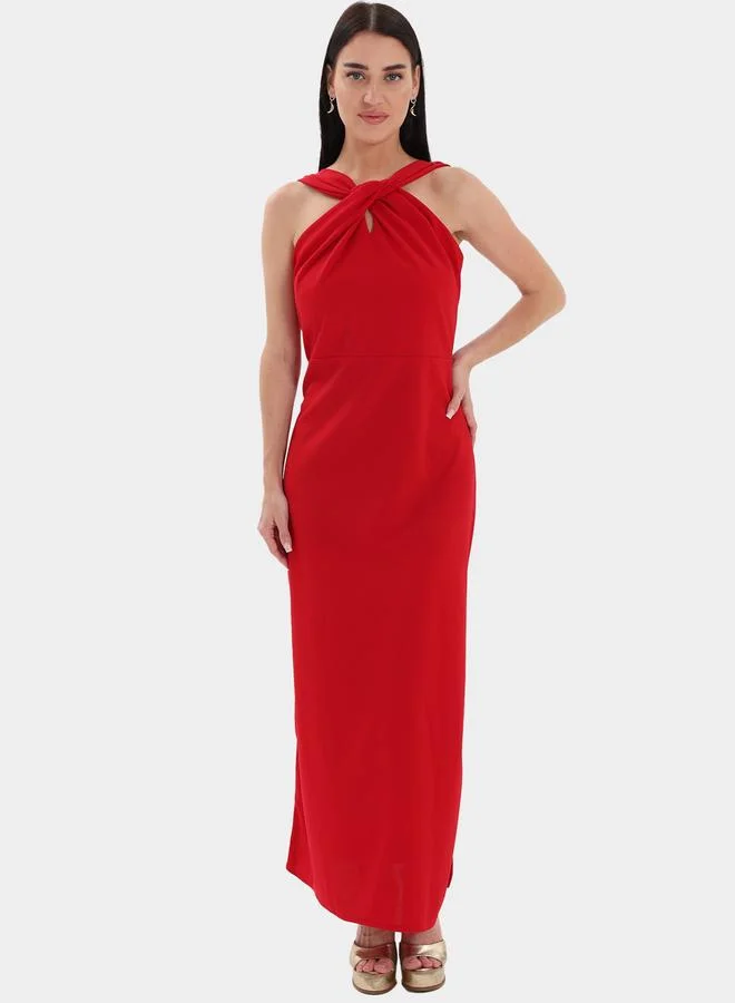 Elena by DStyle Red Sleeveless Bodycon Maxi Dress