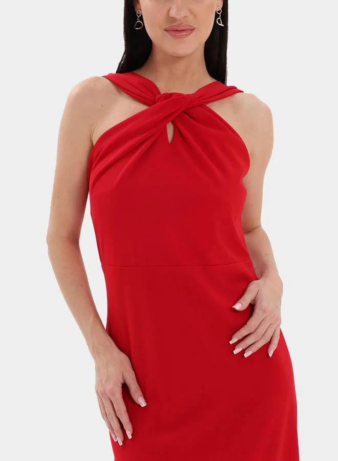 Elena by DStyle Red Sleeveless Bodycon Maxi Dress