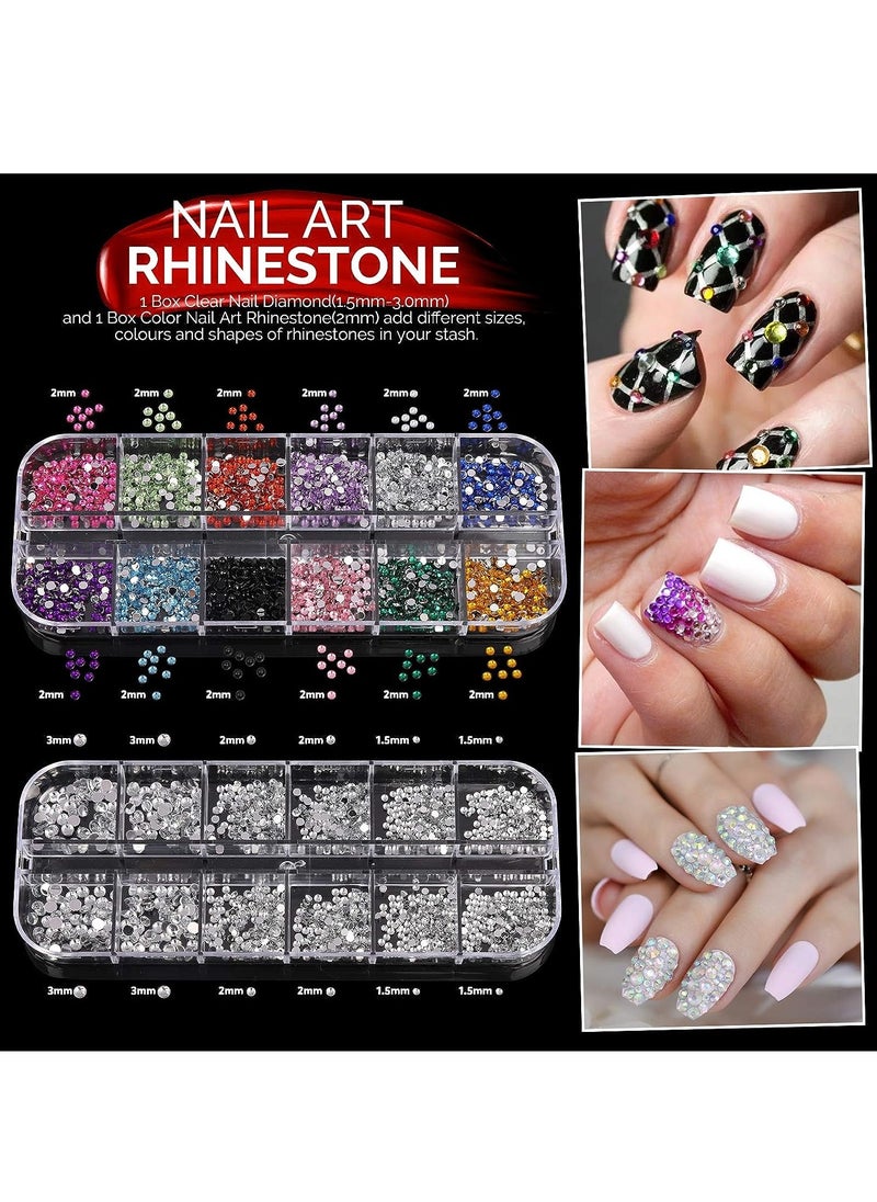 Generic Nail Art Kit for Beginners, Nail Art Supplies with Nail Art Brushes, Nail Dotting Tools, Nail Art Stickers, Nail Art Rhinestones, Nail Art Foils, Nail Art Tapes,  - Image 3