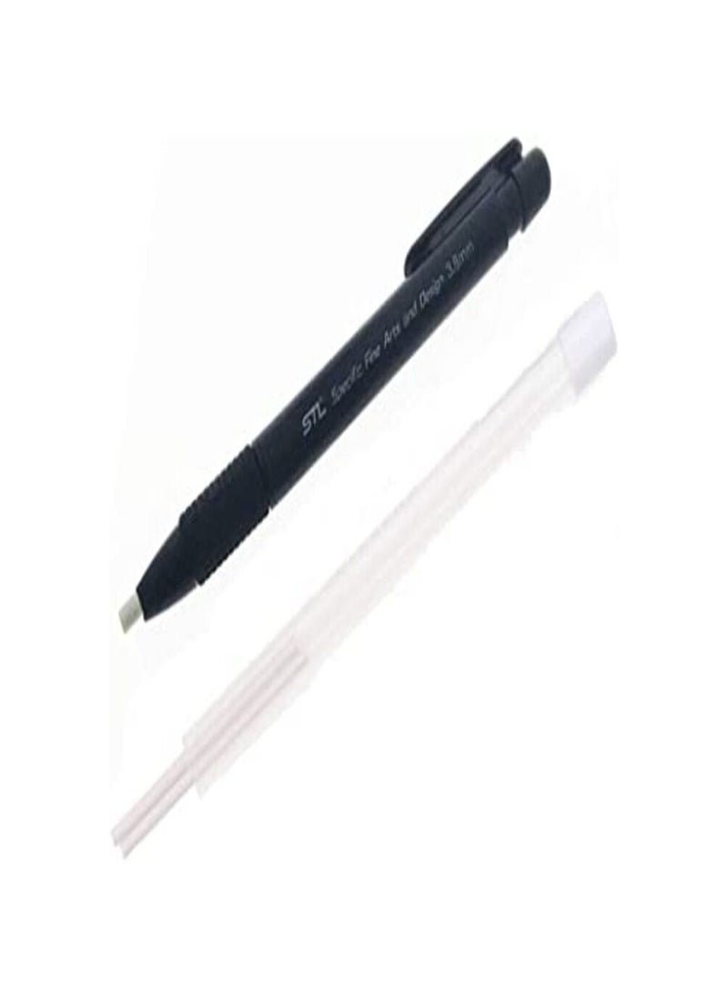 Generic - eraser pen mechanical refillable erase pen with 5 eraser refills for fine artwork sketching drawing arts graphics designs,black - Image 1