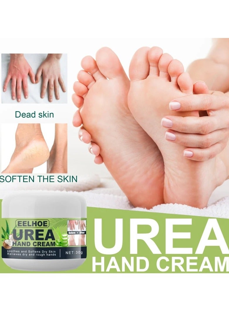 EELHOE كريم اليدين، كريم إصلاح الكعب المتشقق 10 جرام، كريم إزالة الجلد الميت من القدمين لتقشير الجلد الميت، كريم اليوريا للقدمين الجافة المتشققة واليدين والكعبين والركبتين والمرفقين - Image 2