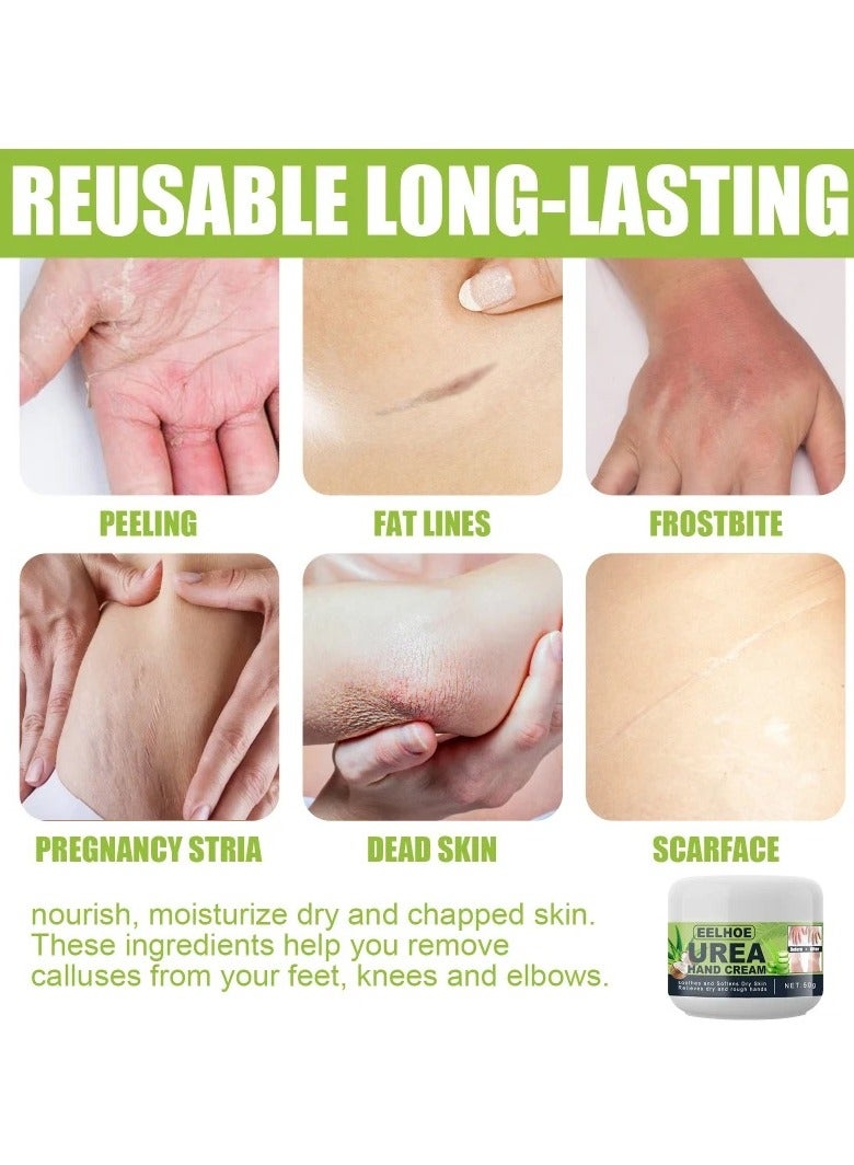 EELHOE كريم اليدين، كريم إصلاح الكعب المتشقق 10 جرام، كريم إزالة الجلد الميت من القدمين لتقشير الجلد الميت، كريم اليوريا للقدمين الجافة المتشققة واليدين والكعبين والركبتين والمرفقين - Image 3