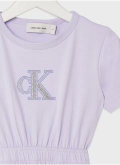 Calvin Klein Jeans Kids Monologo Metallic T-Shirt Dress  - Image 3