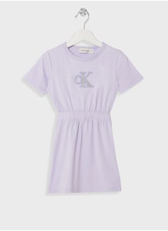 Calvin Klein Jeans Kids Monologo Metallic T-Shirt Dress  - Image 1