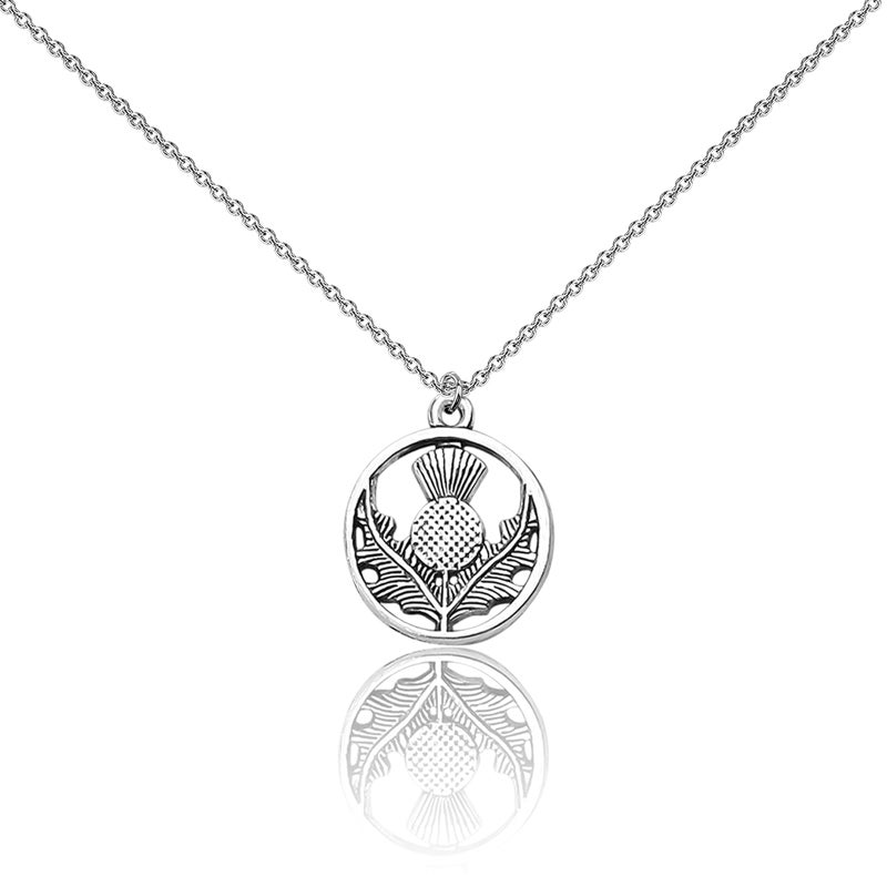 WUSUANED Scottish Thistle Flower Necklace Scotland Thistle Charms Pendant Thistle Lover Gift Scottish Jewelry - Image 1