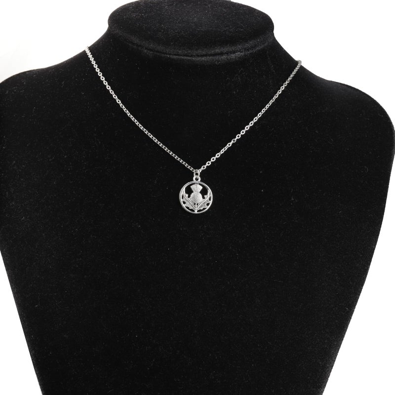 WUSUANED Scottish Thistle Flower Necklace Scotland Thistle Charms Pendant Thistle Lover Gift Scottish Jewelry - Image 5
