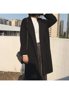 Gothden Women's Casual Open Front Cardigans Long Knit Sweaters Coat with Pockets Black  - Image 3