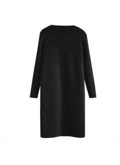 Gothden Women's Casual Open Front Cardigans Long Knit Sweaters Coat with Pockets Black  - Image 2