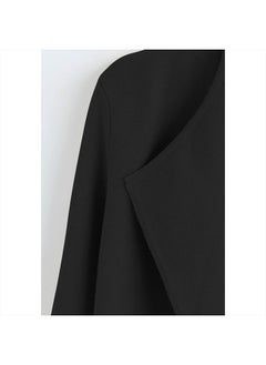 Gothden Women's Casual Open Front Cardigans Long Knit Sweaters Coat with Pockets Black  - Image 5