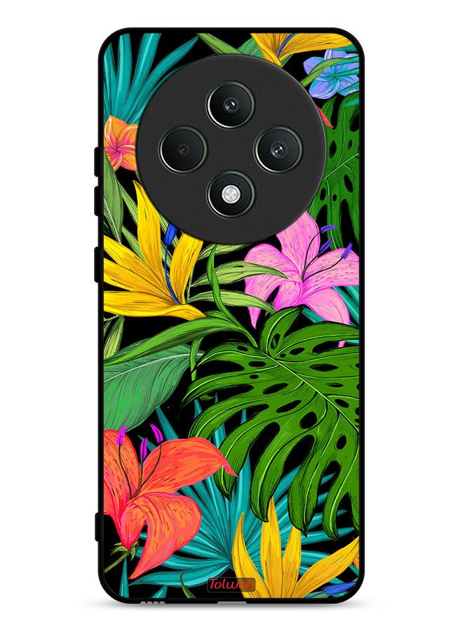 Tolwak Oppo Reno12 F 5G Protective Case Cover Pattern Tropical Flowers Leaves - Image 1