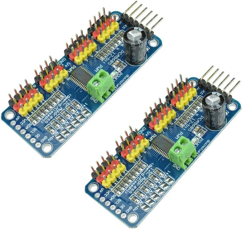 AiTrip PCA9685 16 CH 12Bit PWM Servo Motor Driver Board Controller IIC Interface for Arduino Raspberry Pi Zero/Zero W/Zero WH/2B/3B/3B+ and Robot (2pcs) - Image 1