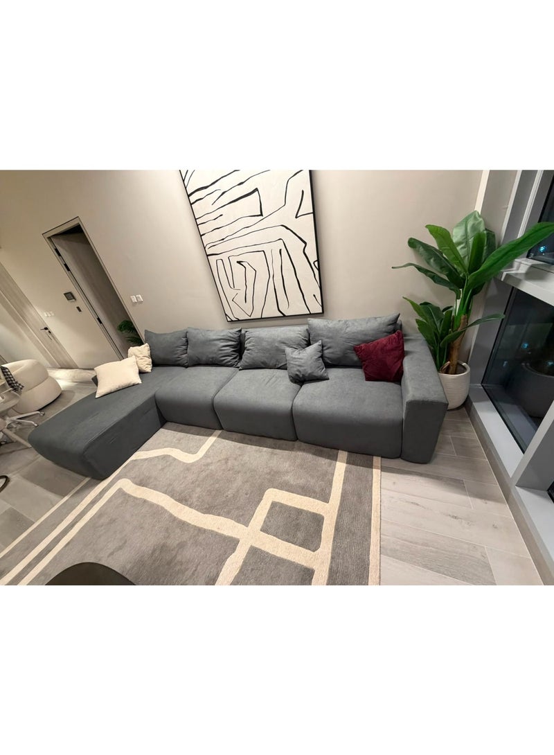 Zayn comforts Modern Nordic-Inspired L-Shape Sofa  The Ultimate Blend of Style, Comfort, and Functionality for Your Contemporary Living Space (Charcoal, Right Module) - Image 3