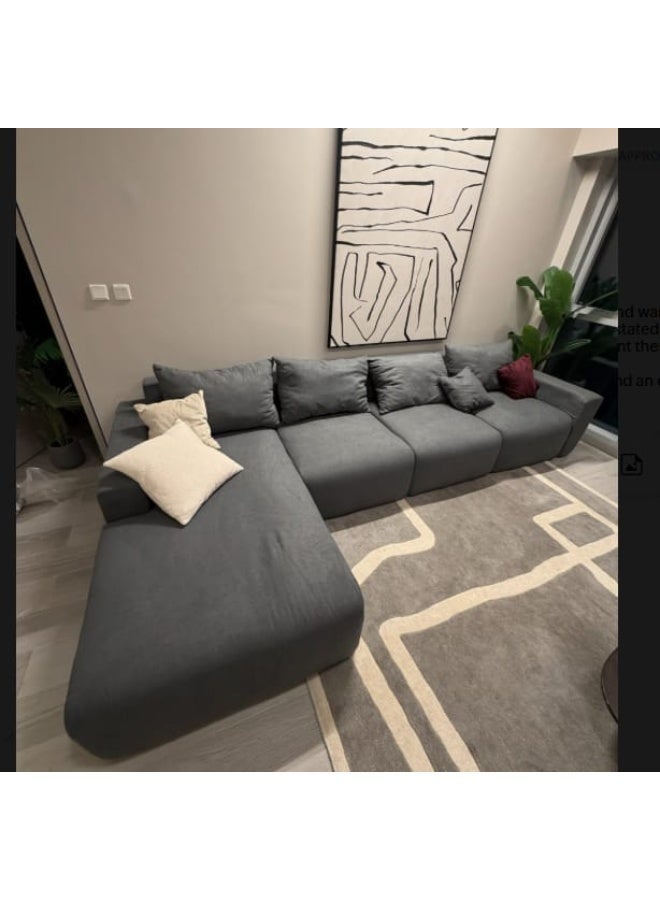 Zayn comforts Modern Nordic-Inspired L-Shape Sofa  The Ultimate Blend of Style, Comfort, and Functionality for Your Contemporary Living Space (Charcoal, Right Module) - Image 2