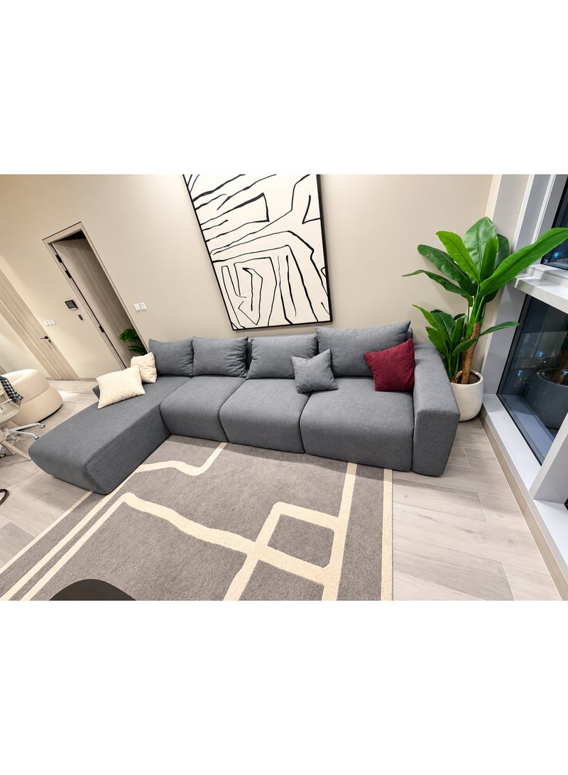 Zayn comforts Modern Nordic-Inspired L-Shape Sofa  The Ultimate Blend of Style, Comfort, and Functionality for Your Contemporary Living Space (Charcoal, Right Module) - Image 5