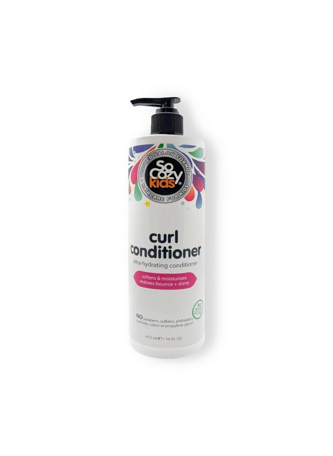 SO COZY Socozy Curl Conditioner For Kids Curly Hair (16 Fl Oz Pump) Helps Soften Dry & Unruly Curls, Hair Conditioner & Detangler With Mango Seed Butter, Rice Protein & Papaya Extract, Paraben & Sulfate-Free 