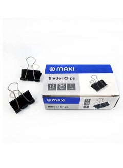 Maxi 144-Piece Binder Clip 25mm Size Black  - Image 2