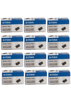 Maxi 144-Piece Binder Clip 25mm Size Black  - Image 1