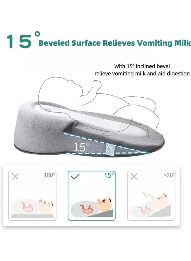 Bukela Upgraded Baby Wedge Pillow for Newborn, Reflux Wedge Pillow for Babies, Baby Wedge Pillow for Newborn, Babys Lounger Pillow for Newborn, Acid Reflux Breastfeeding Pillow with Safety Strap - Image 2