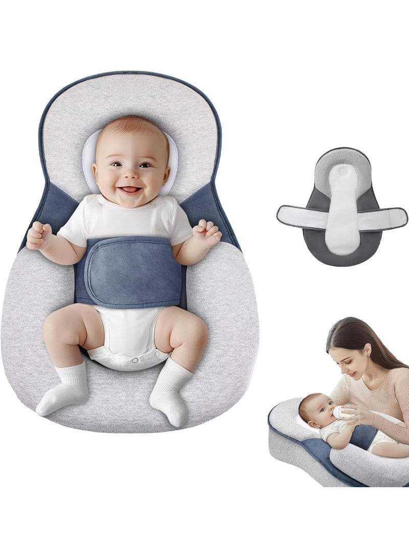 Bukela Upgraded Baby Wedge Pillow for Newborn, Reflux Wedge Pillow for Babies, Baby Wedge Pillow for Newborn, Babys Lounger Pillow for Newborn, Acid Reflux Breastfeeding Pillow with Safety Strap - Image 1
