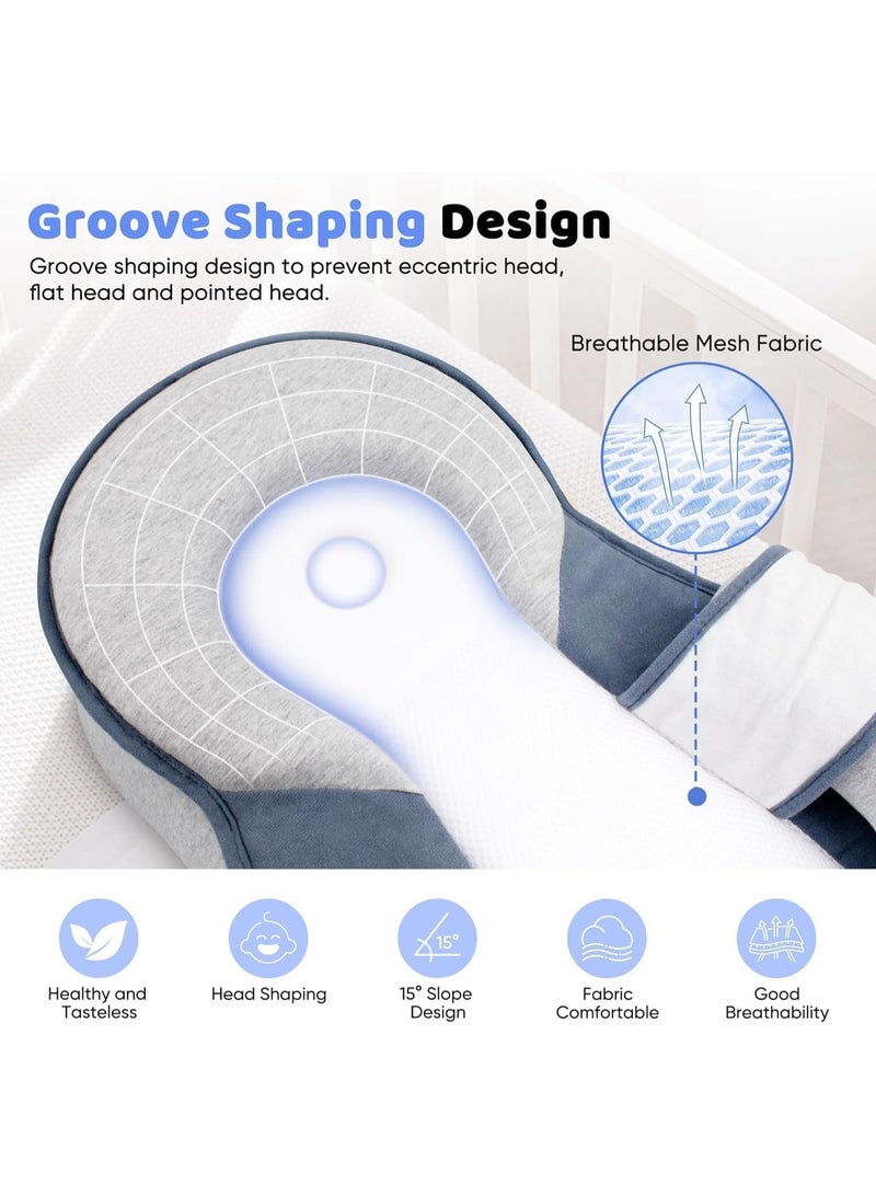 Bukela Upgraded Baby Wedge Pillow for Newborn, Reflux Wedge Pillow for Babies, Baby Wedge Pillow for Newborn, Babys Lounger Pillow for Newborn, Acid Reflux Breastfeeding Pillow with Safety Strap - Image 4