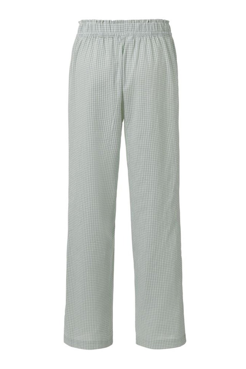 Tchibo Women Regular Fit Checkered Straight Leg Trouser Pants, Green - Image 3