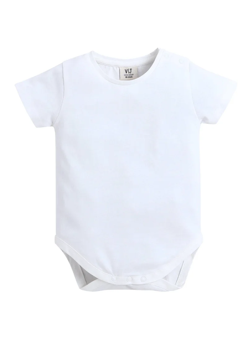 Victor And Jane  Infant Girls Bodysuit & Purple Stripe Dungaree Romper Set with Bunny Appliqué for Women | Best Price UAE