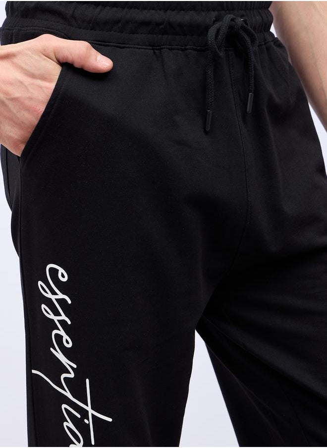 Styli - Slogan Print Oversized Jogger with Slip Pocket - Image 1