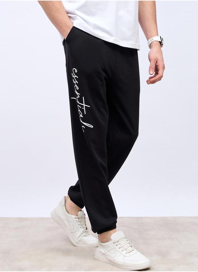 Styli - Slogan Print Oversized Jogger with Slip Pocket - Image 1