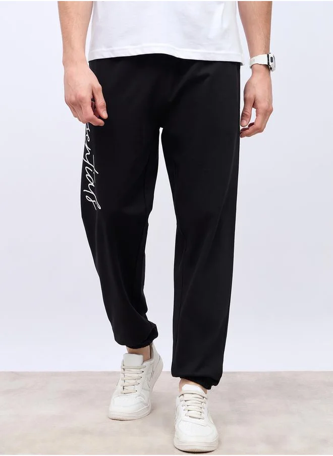 Styli Slogan Print Oversized Jogger with Slip Pocket