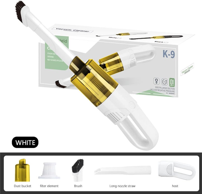 FAB Innovations Portable Handheld Car Vacuum Cleaner White USB Powered Cordless Use Vacuum Cleaner for Car Cleaning High Power and Strong Suction with LongLasting Battery - Image 5