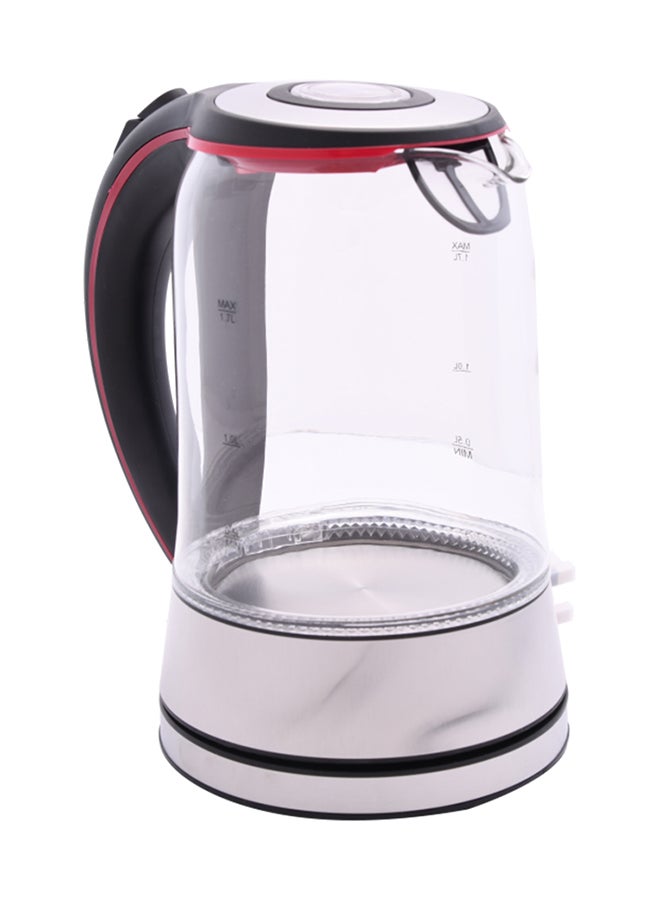 جانو غلاية كهربائية زجاجية 1.7 L 1850 W JN1825 فضي/شفاف/أحمر - Image 1