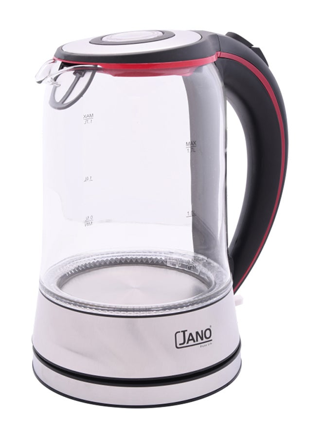 جانو غلاية كهربائية زجاجية 1.7 L 1850 W JN1825 فضي/شفاف/أحمر - Image 3