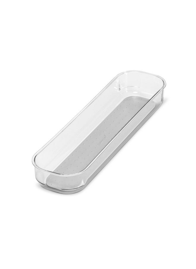 Madesmart madesmart Clear Soft Grip 14x4 Bin Organizer, 14.25" x 3.69", Lt. Grey  - Image 3
