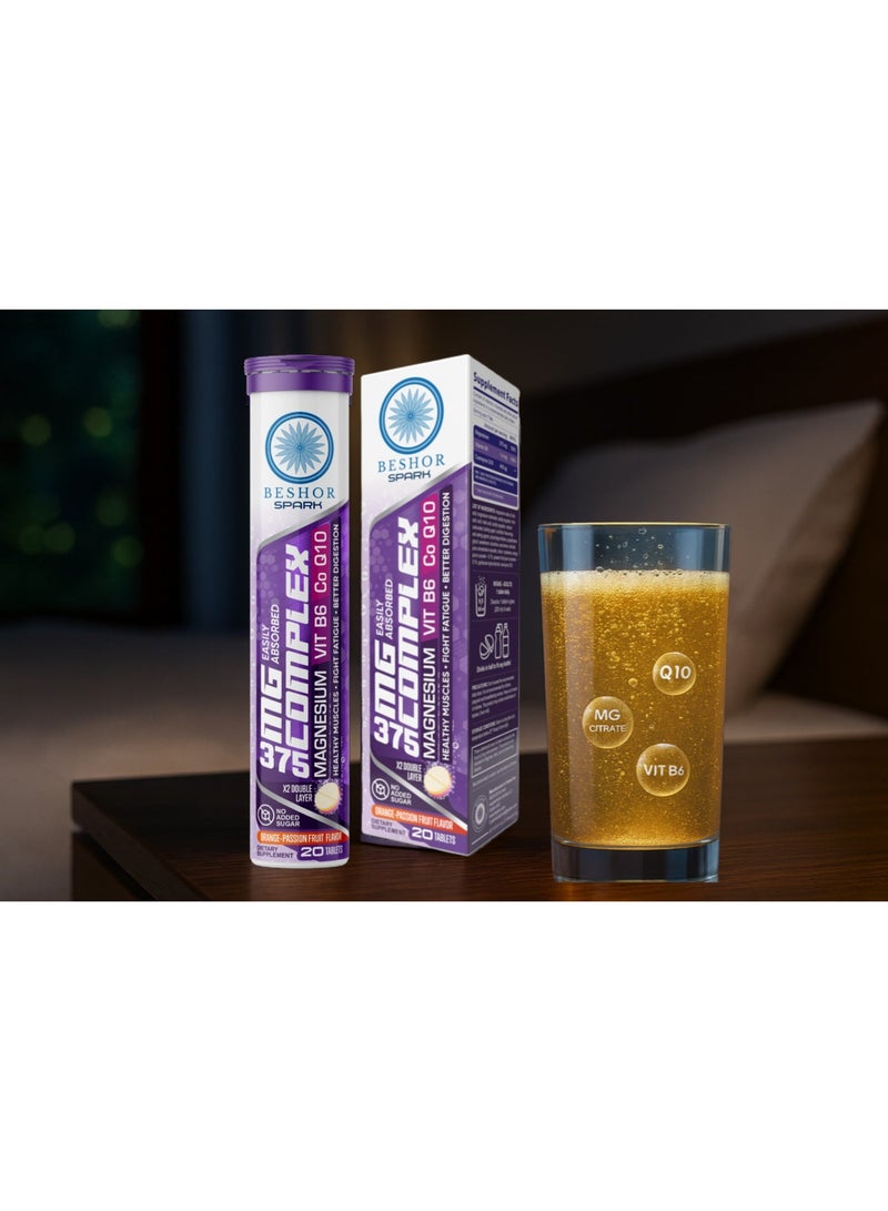 BESHOR Spark Magnesium Citrate + Vitamin B6 + CoQ10 Effervescent Tablets - Image 3