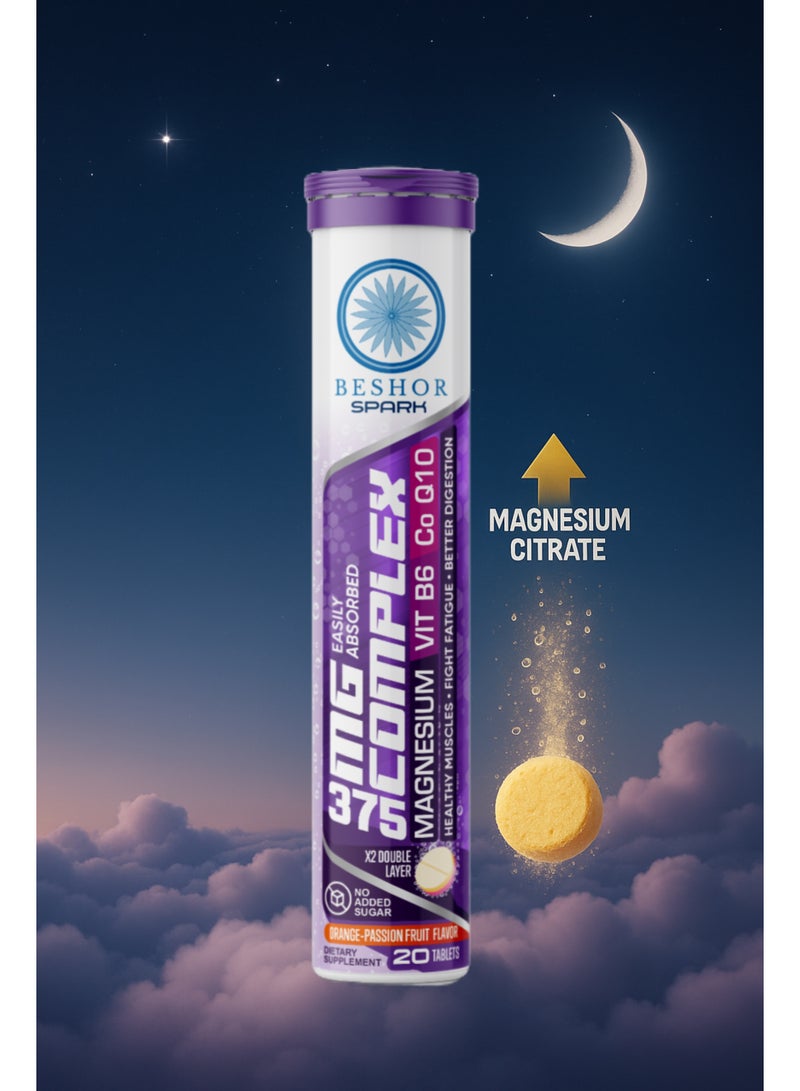 BESHOR Spark Magnesium Citrate + Vitamin B6 + CoQ10 Effervescent Tablets - Image 4