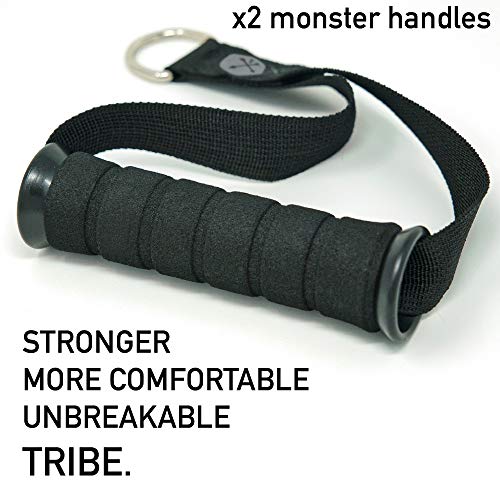 TRIBE Resistance Bands Accessories Equipment System for Home Gym, Exercise, Workout, Tube Bands & Cable Machines. Premium Ankle Straps, Door Anchor & Cushioned Handles. Heavy Duty Handle & Attachments - Image 3