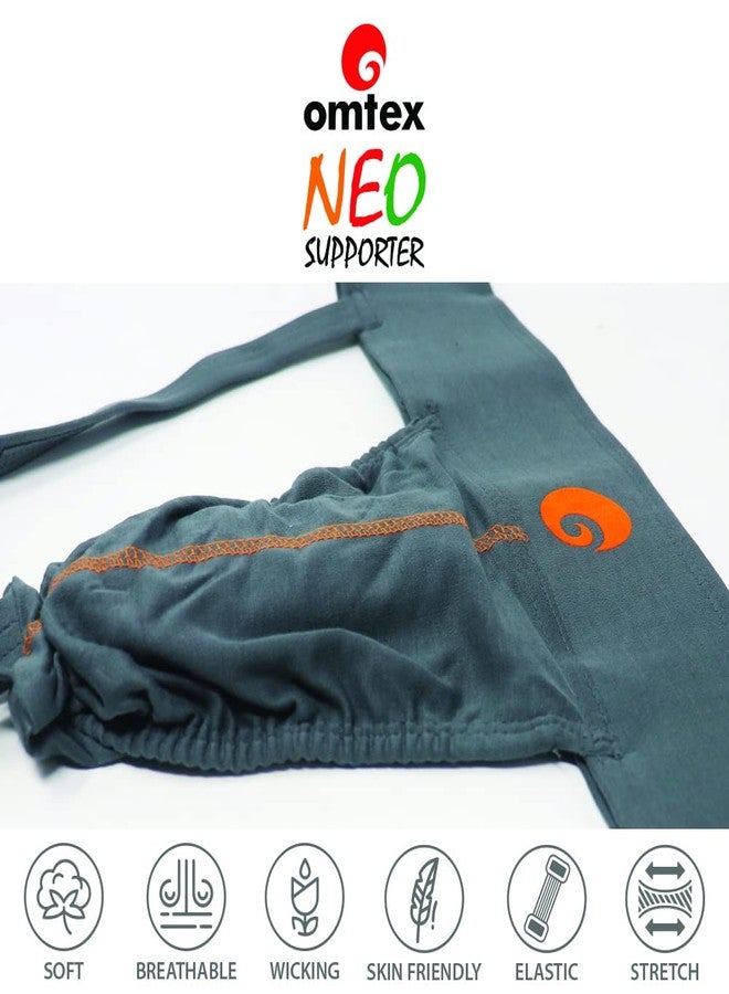 Omtex Cotton Neo Supporter, Men's Small (Grey) - Image 4