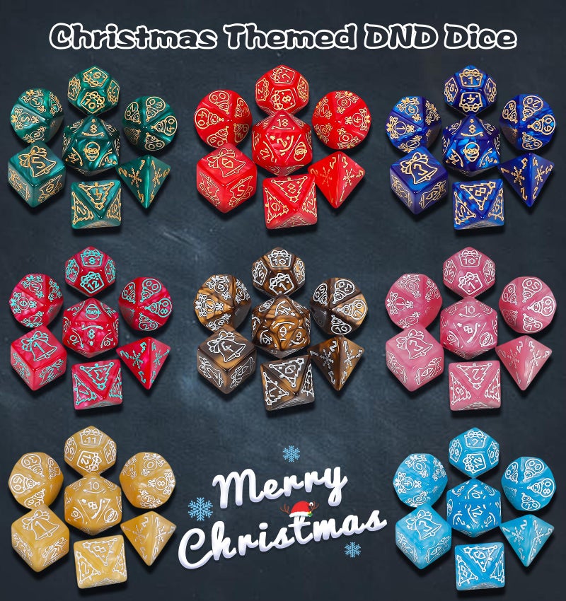 CiaraQ DND Dice Sets - 26 X 7 Polyhedral Dice (182pcs) with a Large Drawstring Bag for Dungeons and Dragons, Role Playing Table Game. Multiple Colors, Christmas/Halloween/Easter/Holiday Themed Dice - Image 3