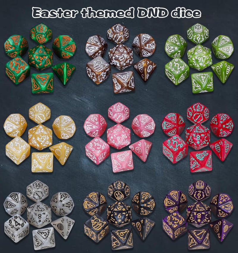 CiaraQ DND Dice Sets - 26 X 7 Polyhedral Dice (182pcs) with a Large Drawstring Bag for Dungeons and Dragons, Role Playing Table Game. Multiple Colors, Christmas/Halloween/Easter/Holiday Themed Dice - Image 4