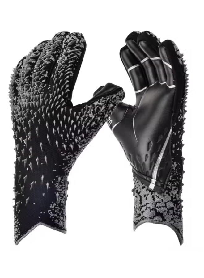 قفازات حارس مرمى كرة القدم بتصميم محبوك غير خانق، قفازات تدريب حارس مرمى كرة القدم ذات قبضة قوية ومضادة للانزلاق وجيدة التهوية للشباب والكبار - Image 1