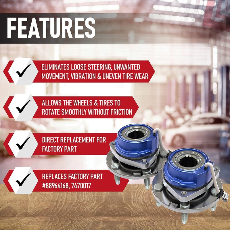 AA Ignition Front Wheel Hub Bearing Assembly - Set of 2 for Chevy, Buick, Cadillac, Oldsmobile, Pontiac - Image 2