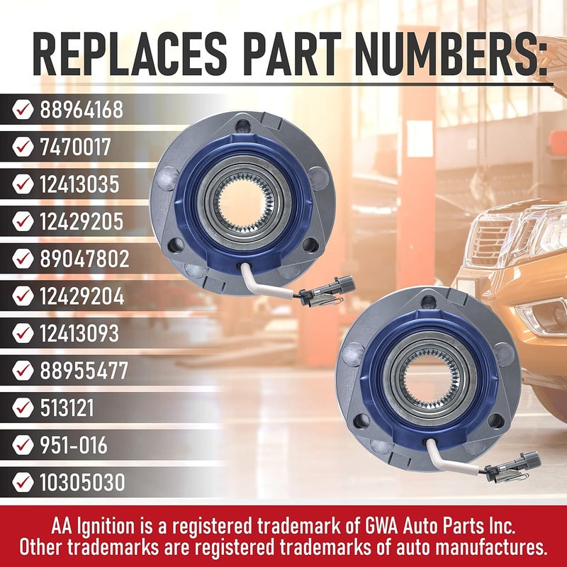 AA Ignition Front Wheel Hub Bearing Assembly - Set of 2 for Chevy, Buick, Cadillac, Oldsmobile, Pontiac - Image 3