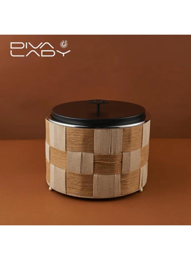 DIVA LADY 🍲 Diva Lady Luxury Food Warmer with Burner, 5L Capacity, Black Stainless Steel Lid – Modern Elegance that Preserves the Flavor of Your Food! 🖤 - Image 1