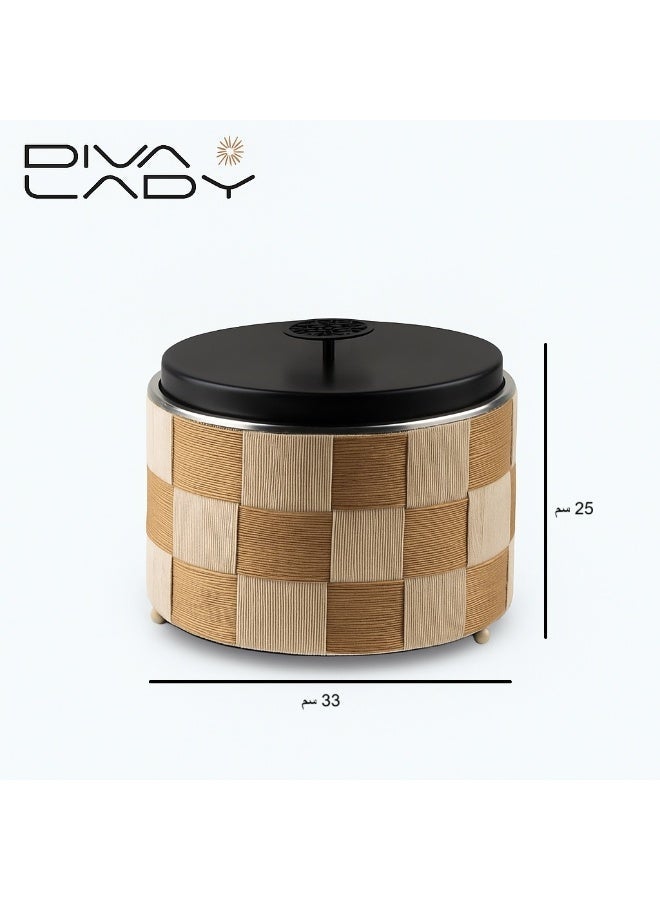 DIVA LADY 🍲 Diva Lady Luxury Food Warmer with Burner, 5L Capacity, Black Stainless Steel Lid – Modern Elegance that Preserves the Flavor of Your Food! 🖤 - Image 2
