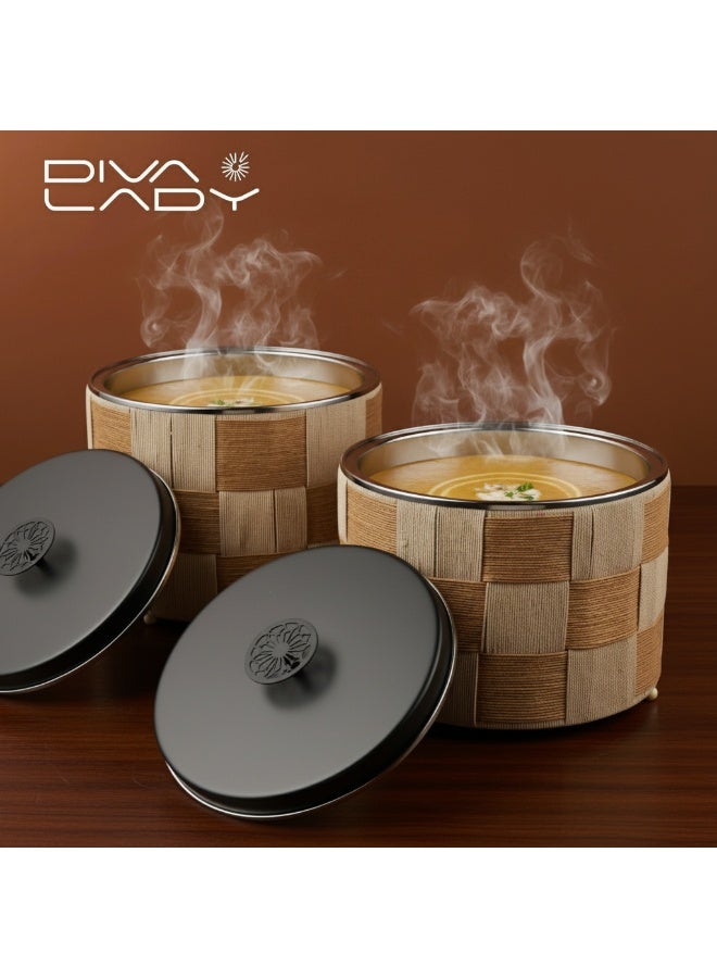 DIVA LADY 🍲 Diva Lady Luxury Food Warmer with Burner, 5L Capacity, Black Stainless Steel Lid – Modern Elegance that Preserves the Flavor of Your Food! 🖤 - Image 3