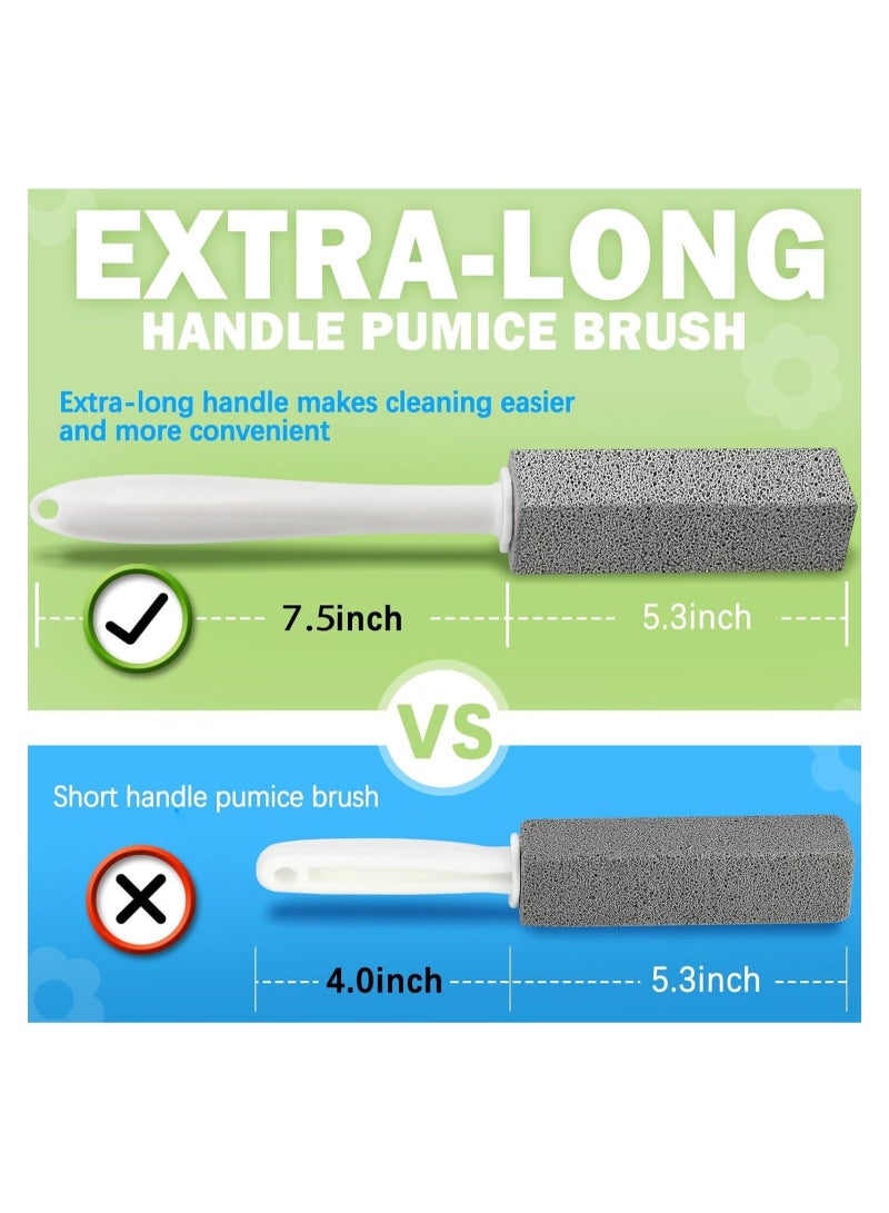 Captaintech Pumice Stone for Toilet Cleaning with Extra Long Handle, Replaceable Design, 1 Cleaning Handle, 3 Cleaning Stones Refills, Easy for Removing Stubborn Hard Water Stains Buildups, for Kitchen Cleaning - Image 4