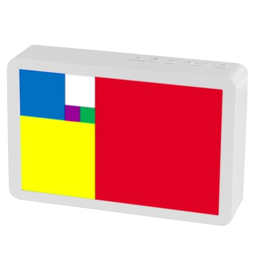 FIBONAX Fibonacci Clock Homeschool Mathematical Timepiece Table Clock with Dynamic Color Blocks STEM Desk Decor Bluetooth Sync USBC Charging Pi Day Decorations Gift for Math LoversTeachers - Image 1