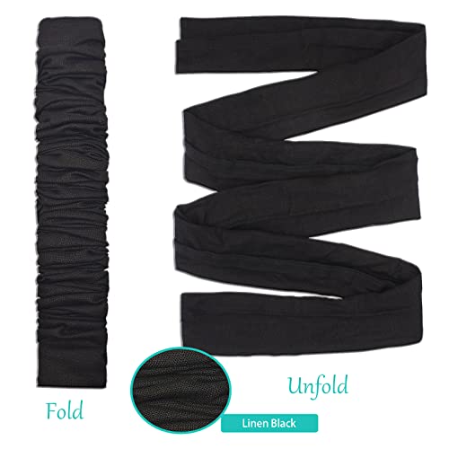 EIFHYT Fabric Cord Cover & Chandelier Chain Cover 1 Pack 6Feet Length for Chandelier Lighting Wires Natural Burlap Easy to Install. (Black) - Image 3