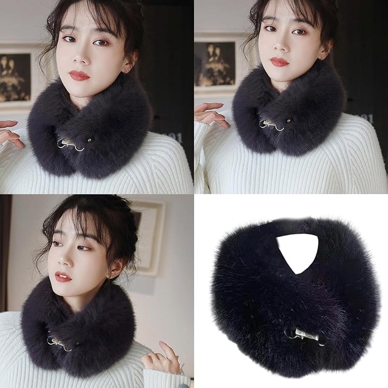Pink Faux Fur Scarf Winter Neck Wrap For Women Men Soft Animal Print Fashion Accessory - Image 3