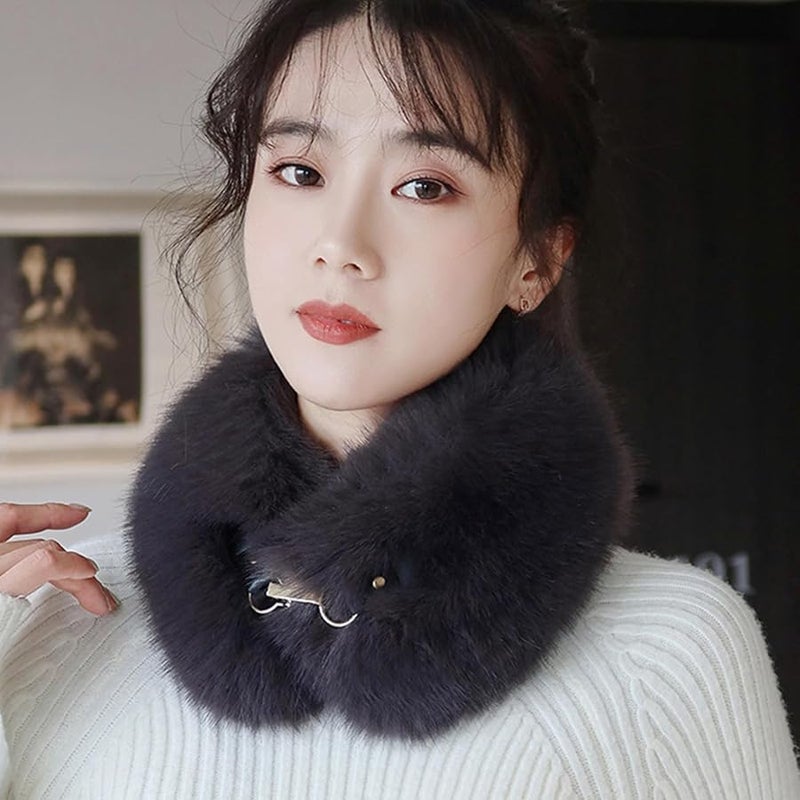 Pink Faux Fur Scarf Winter Neck Wrap For Women Men Soft Animal Print Fashion Accessory - Image 5